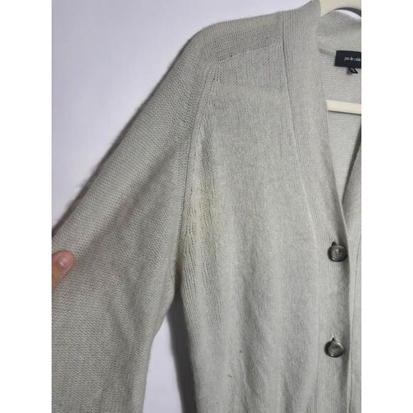 Pas de Calais Cardigan Women's Small Gray wool Longline Soft textured sweater - Picture 5 of 6